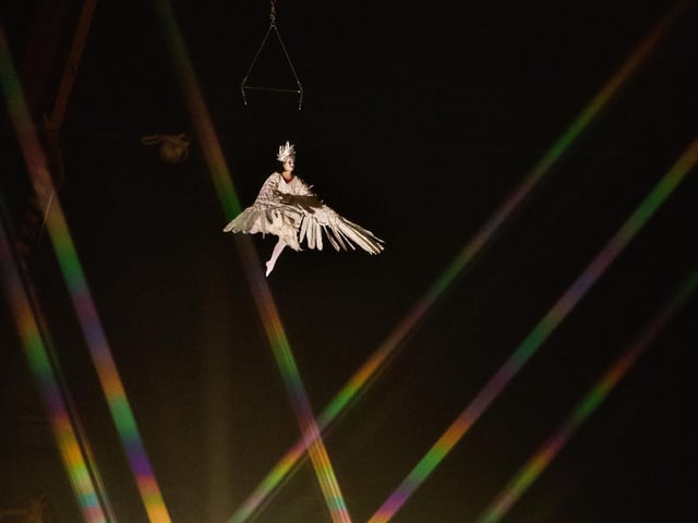 Flying high above The Diamond.