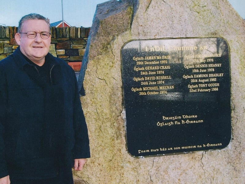 Tony Hassan at the republican monument in Shantallow.