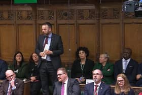 Colum Eastwood speaking in the British House of Commons on Wednesday.