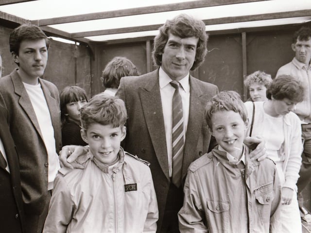 Pat Jennings at Culdaff's new pitch.