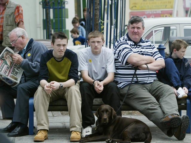 Having a break.... These gents and canine friend took a break as they awaited the start of the vintage rally.  (0607JB20)