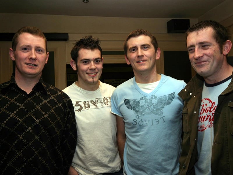 Marty, Gurny, birthday boy Tommy and James enjoy the birthday party at The Celtic Bar 0064/JML : .