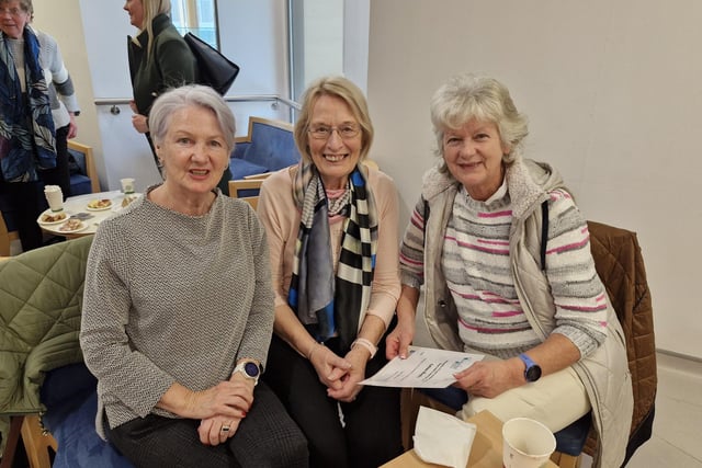 Volunteers Paula Cassidy, Margaret White and Kathleen Murphy at SWAH volunteer recognition event April 15 2024.