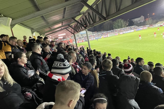 Derry fans warm up for the main event of the evening at Richmond Park.