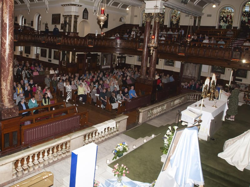 The scene in the Long Tower Church on Monday evening at the start of the Sister Clare Retreat.