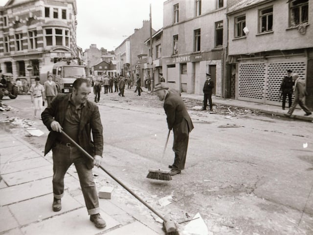 Bomb explosion in Strabane town centre.
