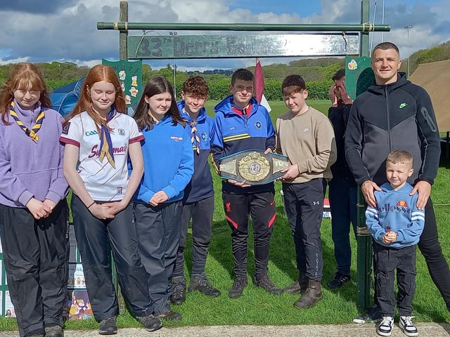 Connor Coyle with 33rd Derry Ballinascreen Team B. Photo: Séan Coyle.
