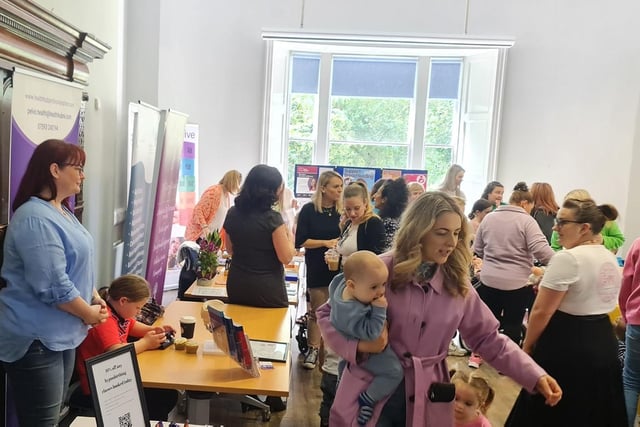 A busy North West BAPS celebration of World Breastfeeding Week at St. Columb's Park House.