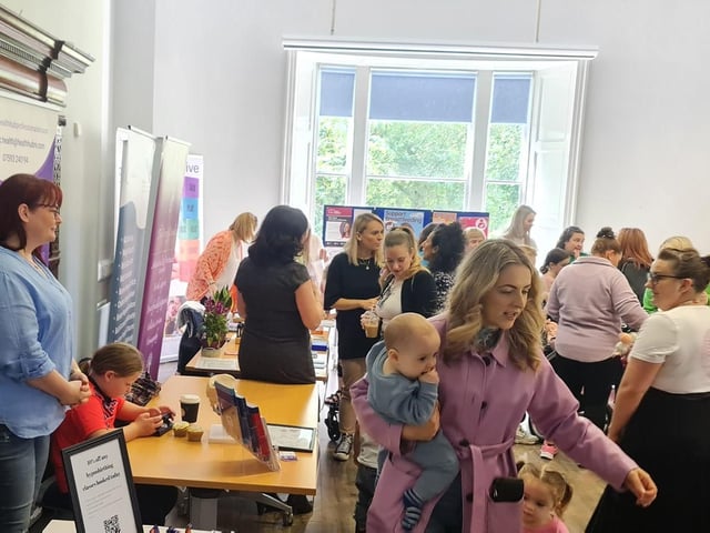 A busy North West BAPS celebration of World Breastfeeding Week at St. Columb's Park House.