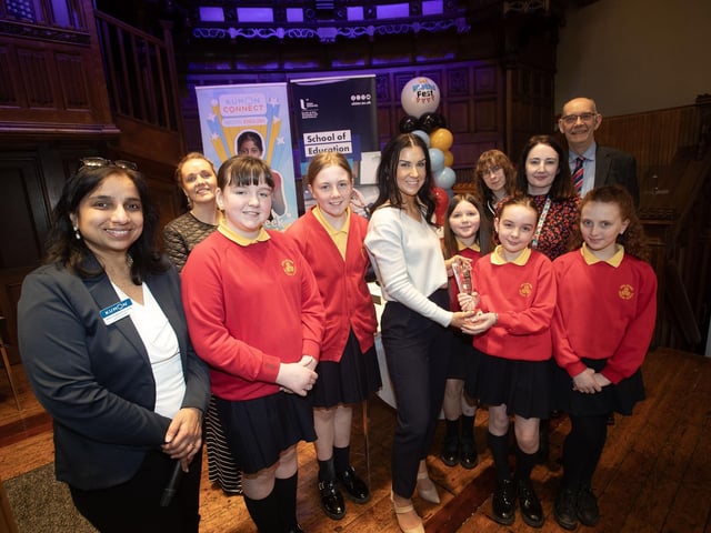 Steelstown Primary School - overall winners at Friday's NI Maths Fest in the city's Guildhall. : .