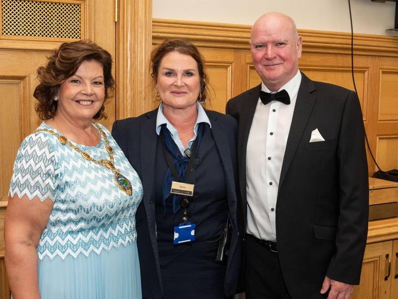 The Mayor Patricia Logue with guests at the Mayor's charity ball.
