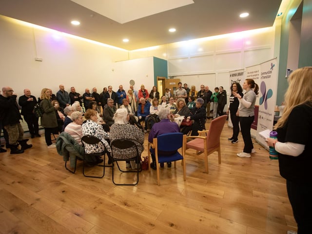 The Old Library Trust's Julie White giving a talk before Thursday's 'Human Library' event.