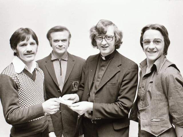 St Mary's presentation cheque to Charlie Nash.
