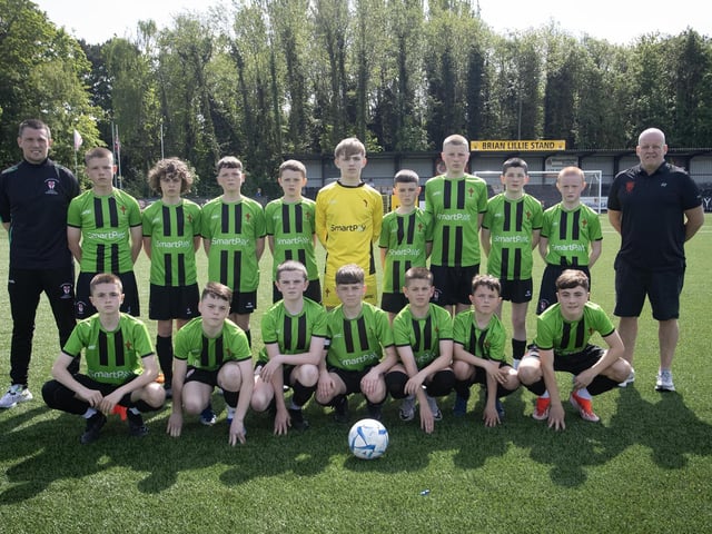 The St. Joseph's Boys U12 team pictured before Thursday's final. Included are coaches Emmett McGinty and Paul Gibbons, coaches. (Photo: Jim McCafferty Photography)