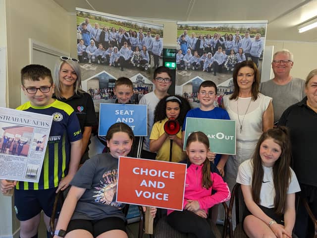 Young participants gathered at the Springhill Park Area Residents and Youth Association, Strabane to launch details of the event.