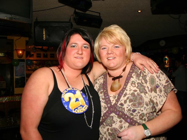 Wendy and Godmother Bernie Hannigan having fun at the 21st party. 3926/dd : Parties and celebrations across Derry in May 2006.
