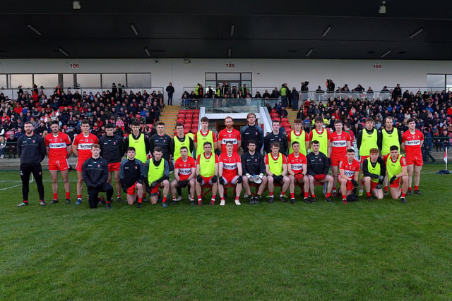 The Derry panel that defeated Limerick in their opening Division Two game at Owenbeg on Saturday afternoon. Photo: George Sweeney. DER2305GS – 138