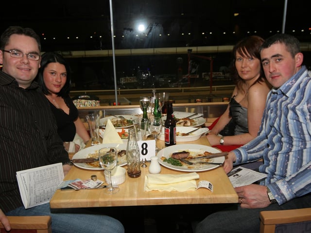 Derry and Donegal people enjoying a night at Lifford races in February 2005.