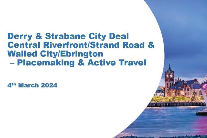 City Deal Central Riverfront/Strand Road and Walled City/Ebrington project presentation slide 1.