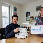 Pictured from left to right: Barry Rogan of Power NI with Rosemary O’Doherty of Waterside Women’s Centre.