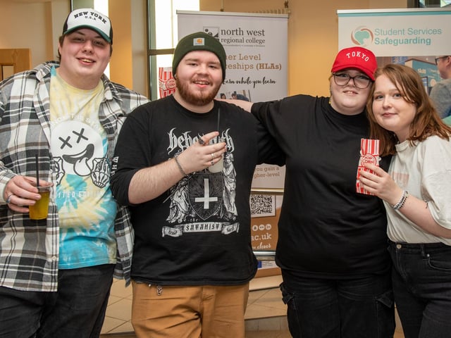 Brendan Halford, Aidan Nash, Bryony Halford and Kelly McDaid pictured at NWRC's Open Day at Strand Road Campus.