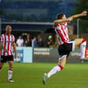 Dom Thomas celebrates his late equaliser against Drogheda United on Friday night. (Photo: Kevin Moore)