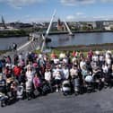 A pit stop for a group photo.