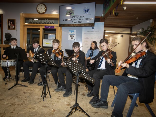 Members of the St. Columb's College Orchestra performing during Open Day on Saturday.