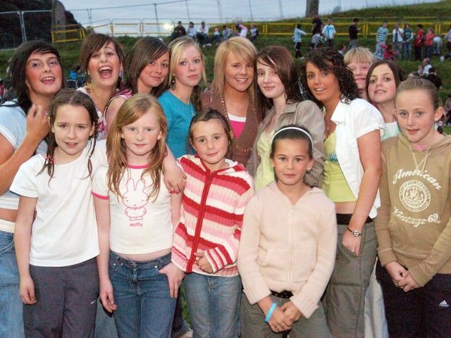 This group take in the live acts of the Gasyard Feile. (1608PG79) : Pictured are families, festival goers and artists at the Gasyard Féile back in August 2005.