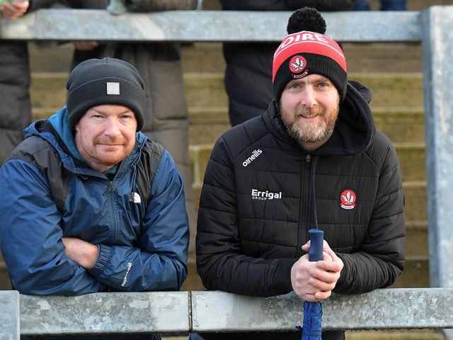 Fans in Celtic Park for the Derry v Monaghan game on Saturday. Photo: George Sweeney
