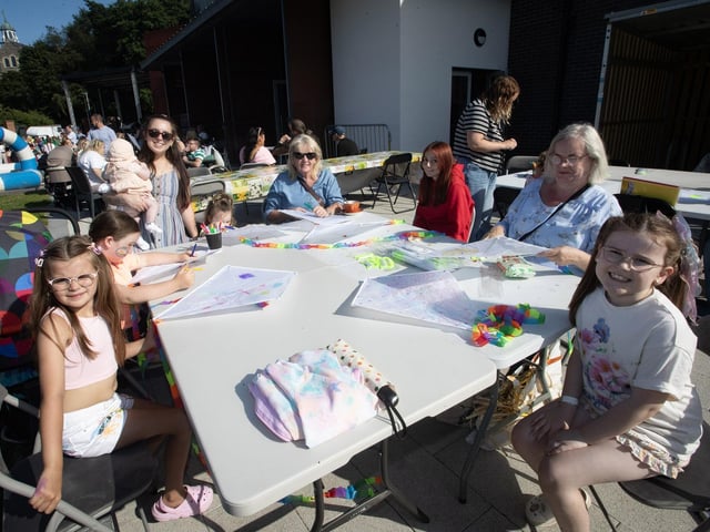 Fun with arts and crafts during Friday's Feile Mega Fun Day at the Gasyard. (Photos: Jim McCafferty Photography) : .