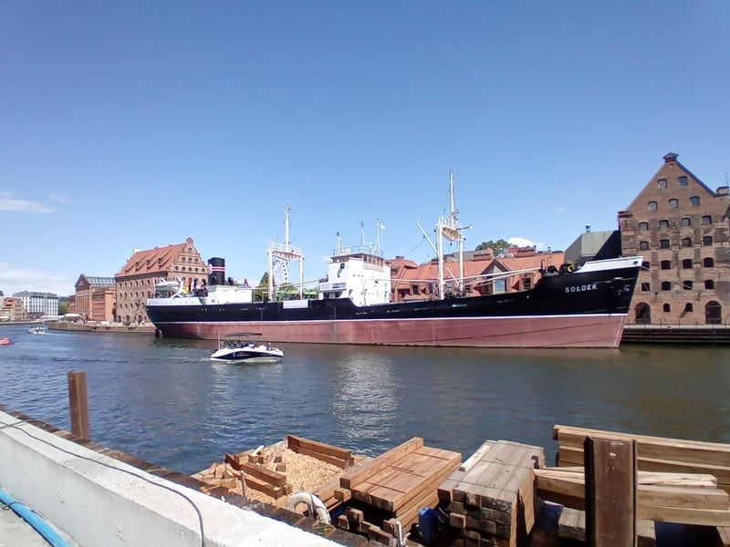 The SS Sołdek, a retired Polish coal and ore freighter and the first ship built in Gdańsk after World War II, is now home to the National Maritime Museum.