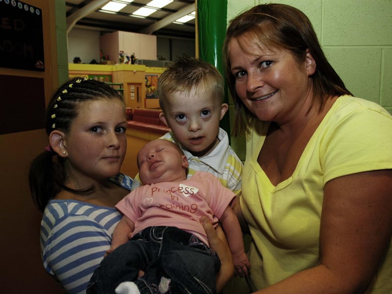 Nathan pictured celebrating his birthday with Emma, Abbie and Lisa.