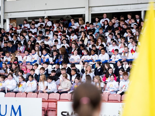 Participants at the Derry Diocese Fan The Flame annual Mass 2025 in Celtic Park.