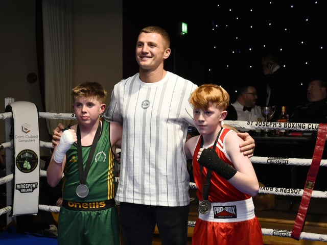 Special Guest, world middleweight title contender Connor Coyle with Tom McDonagh and Martin Whoriskey