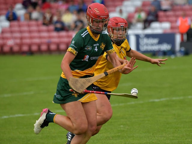 Australasia and the Middle East in action during the GAA World Games Ladies Open Knockout final in Celtic Park on Friday morning. Photo: George Sweeney. DER2330GS - 208