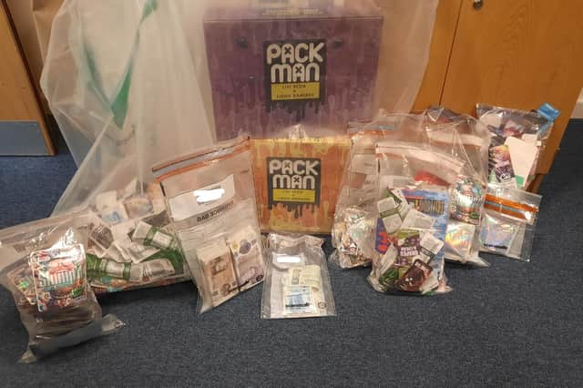A photo of the items seized by officers from Ballyarnett Neighbourhood Policing Team (NPT).