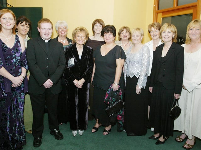 St. Mary's College staff with local curate Fr. Peter O'Kane at the colleges formal. (2809JB23)