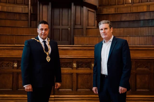Labour leader and new Prime Minister Keir Starmer visiting Derry's Guildhall and meeting with then Mayor Graham Warke back in 2021.