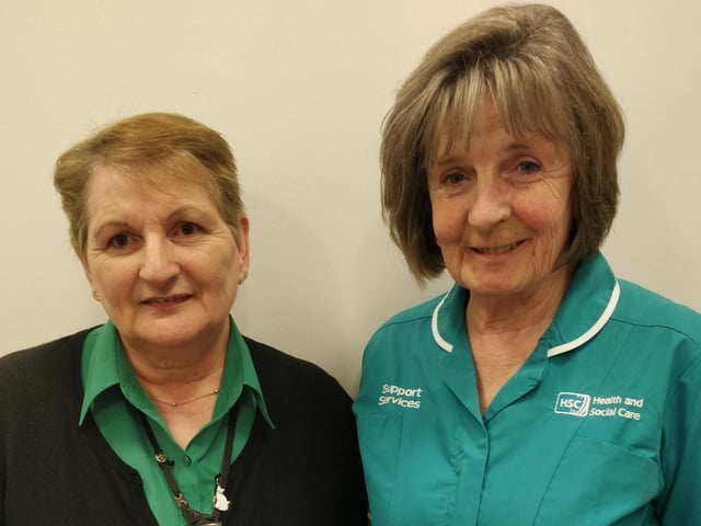 Health service workers celebrating International Women's Day at the Western Trust