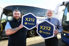Alan Young, right, Translink Service Delivery Manager, and Vincent Duddy, driver.
