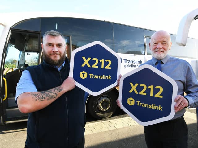 Alan Young, right, Translink Service Delivery Manager, and Vincent Duddy, driver.