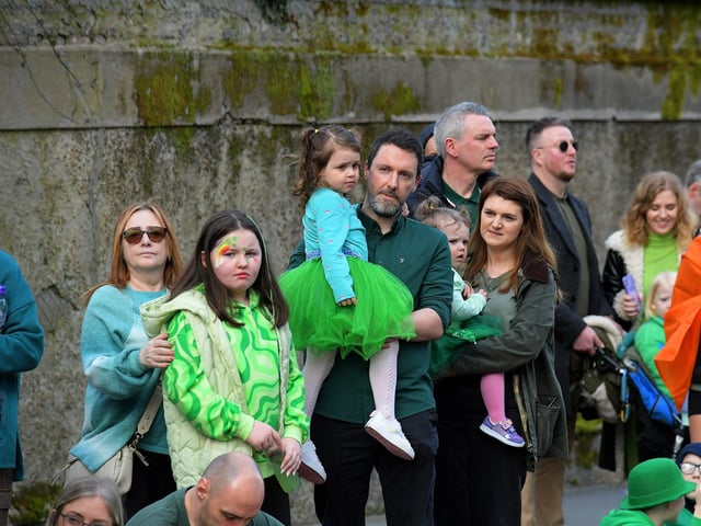 Watching the St Patrick’s Day parade. Photo: George Sweeney.