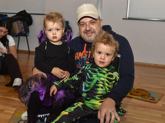 Pictured are young children and relatives at the he Waterside Shared Village cross-community Halloween kids costume party and disco with entertainment from Jo Jingles and Gary McMusic.