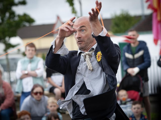 Some of the magic tricks on display at the 'Big Family Night Out' at Inveroe, Creggan.