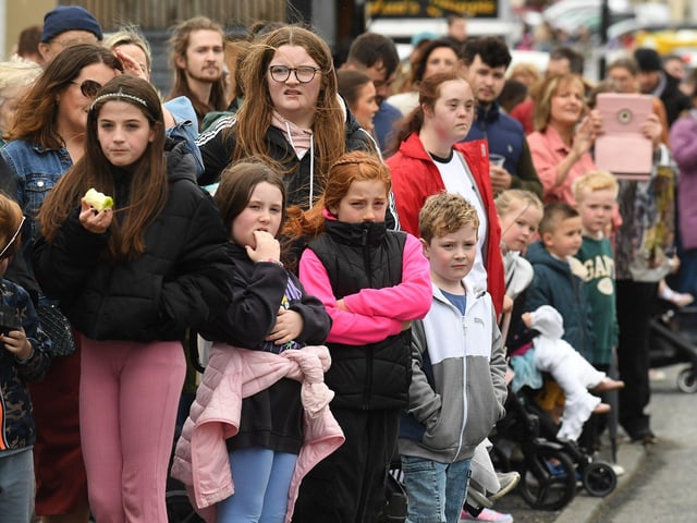 Spectators at the Clonmany Festival Parade on Sunday afternoon. Photo: George Sweeney