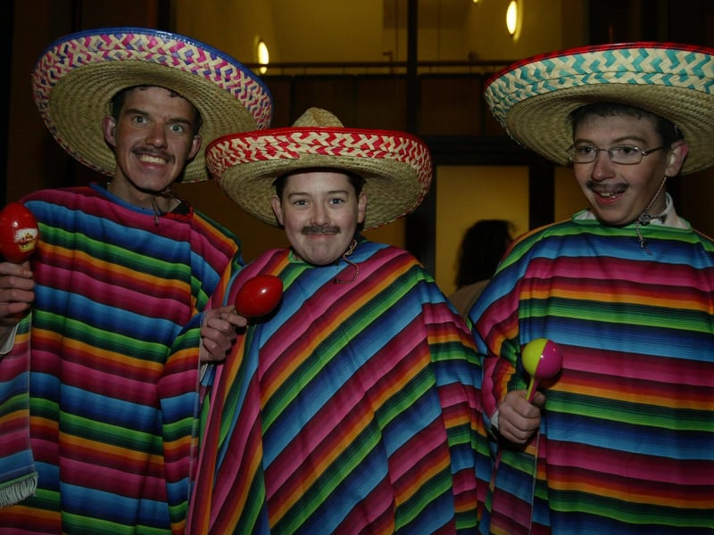 Amigos Patrick Gill, Mark McDaid and FGergal Nash. (0311JB29):20 YEARS ON: Halloween celebrations in Derry in 2003