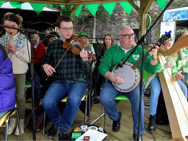 Live Music at Guildhall Square from 1pm - 6pm: The live music stage will feature a line-up of exceptionally talented local musicians, with jigs and reels and other music on the menu. Pictured are traditional musicians’ performances at Guildhall Square during last year's St Patrick’s Day celebrations. Photo: George Sweeney. DER2311GS – 24