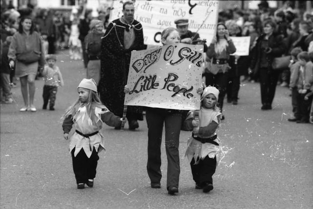 Darby O'Gill's little people at the St. Patrick's Day festivities in Buncrana in 1998.