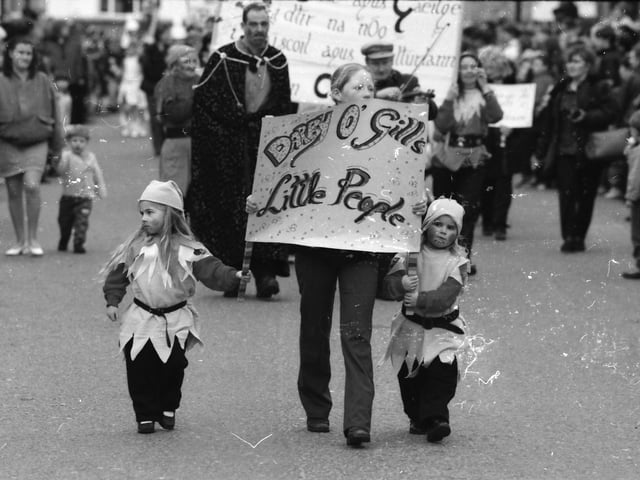 Darby O'Gill's little people at the St. Patrick's Day festivities in Buncrana in 1998.